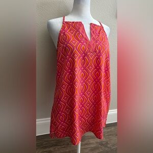 MUD PIE Lightweight Pink & Orange Summer Tank Top Size S